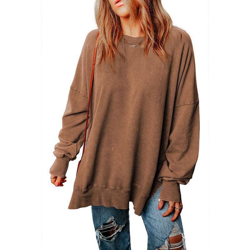 SOLID COLOR LOOSE PULLOVER FASHION SIMPLE HOODIE