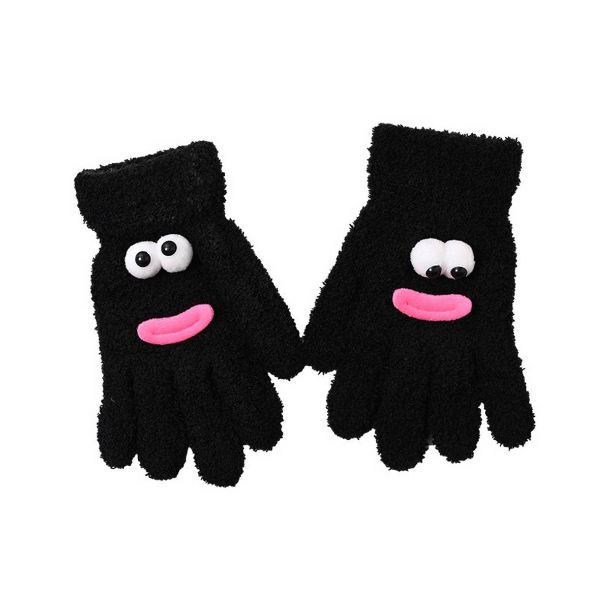CWAG0283_CORAL FLEECE CARTOON KNITTED WOMEN'S GLOVES