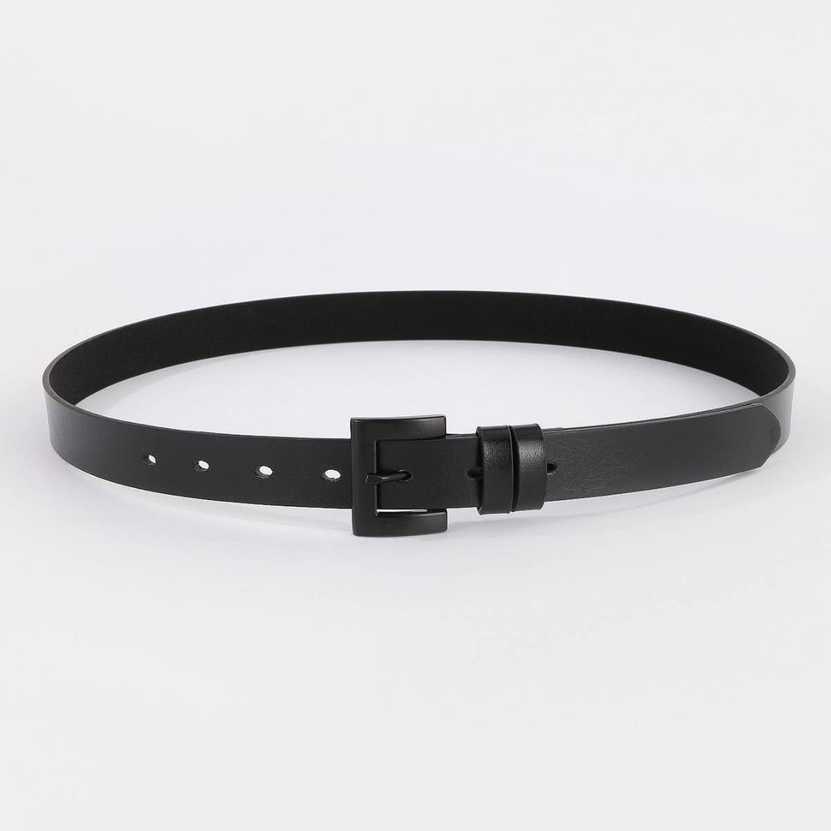 Minimalist Unisex Black Solid Zinc Alloy Belt_CWABE1238