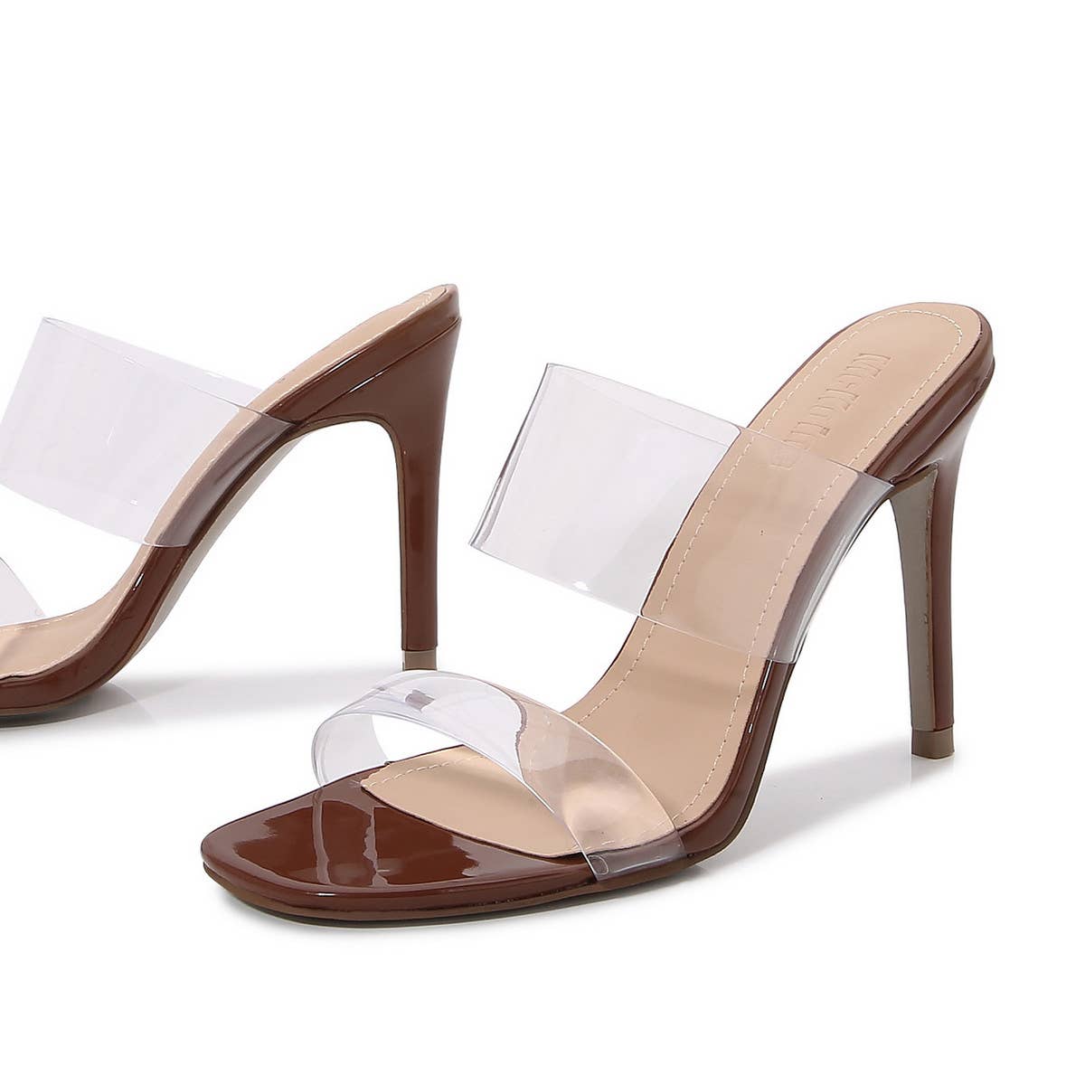WOMEN CASUAL TRANSPARENT STRAP STILETTO HIGH HEELS