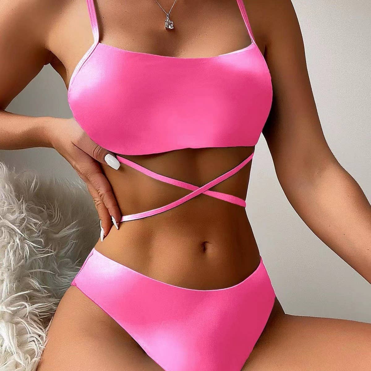 Tie-Dye Bikini Set - 3 Piece with Mesh Skirt