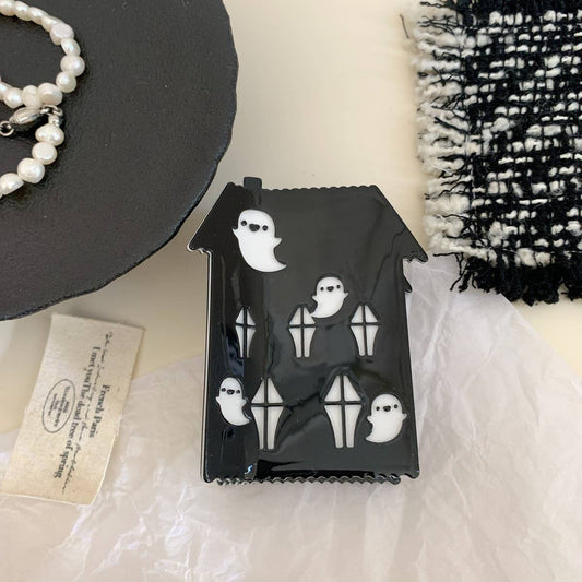 CWAHA07709_HALLOWEEN GHOST PUMPKIN CLAW HAIR CLIP