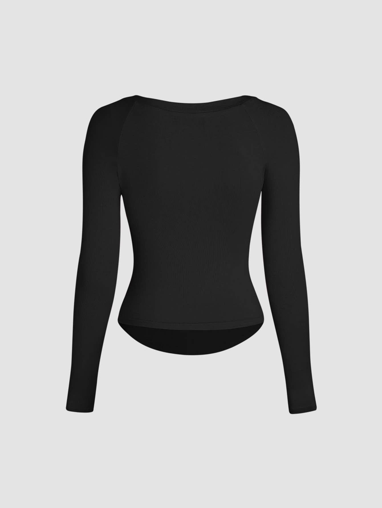SLIM-FIT HIGH-ELASTIC KNIT LONG-SLEEVED TOP