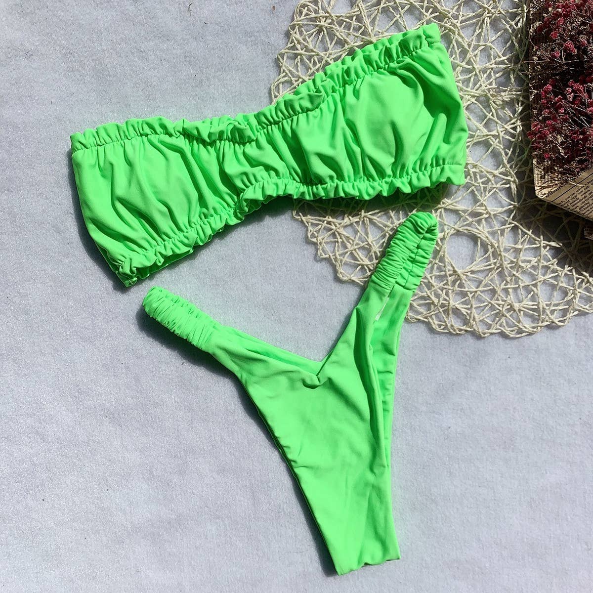 SOLID COLOR BANDEAU BIKINI TWO-PIECE SWIMSUIT_CWMW0312