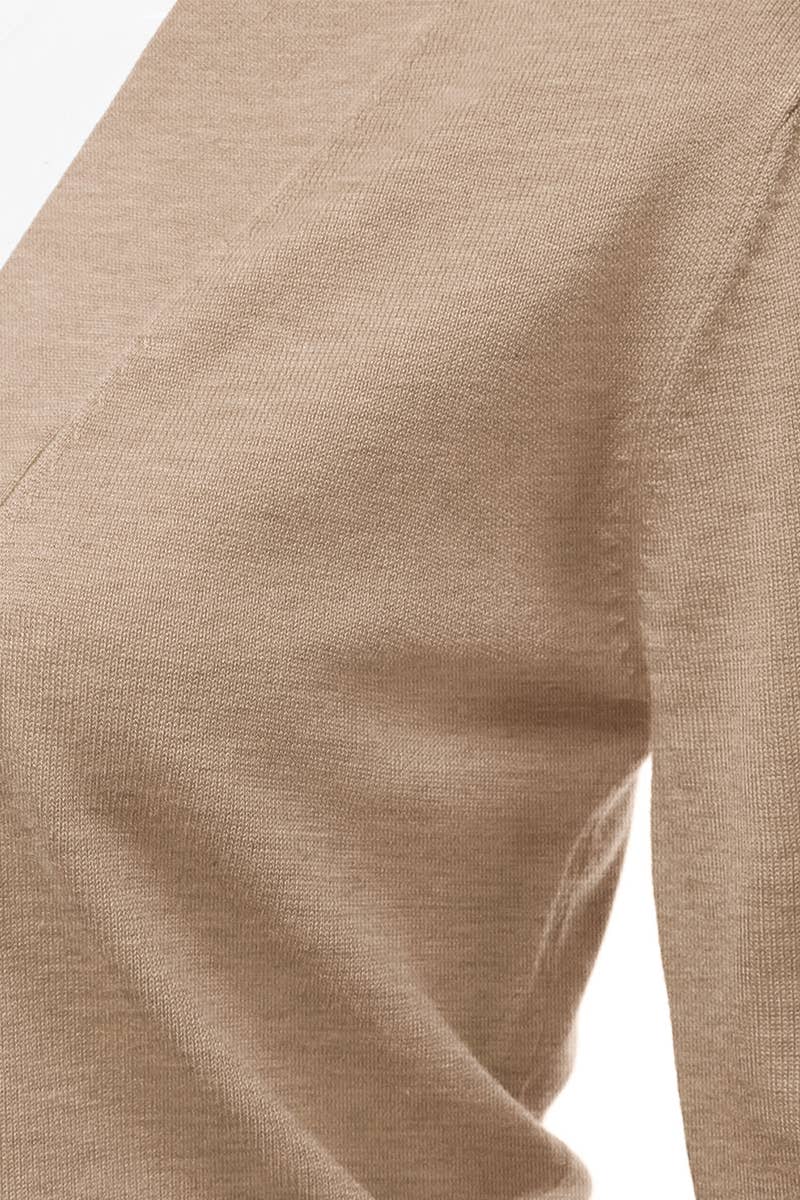 AWOCAS074_Basic 3/4 Sleeve Open Front Cropped Cardigan