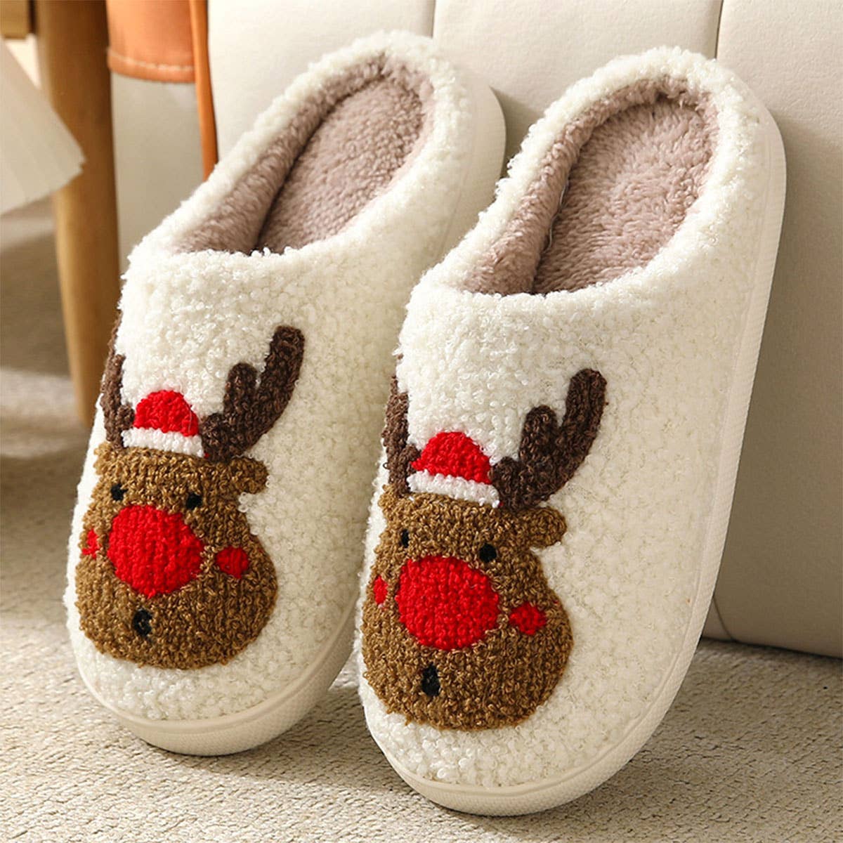 CHRISTMAS ELK NON-SLIP COTTON SLIPPERS