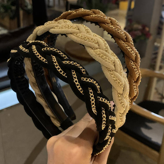 CHAIN DECOR BRAIDEDDESIGN HEADBAND_CWAHA0205