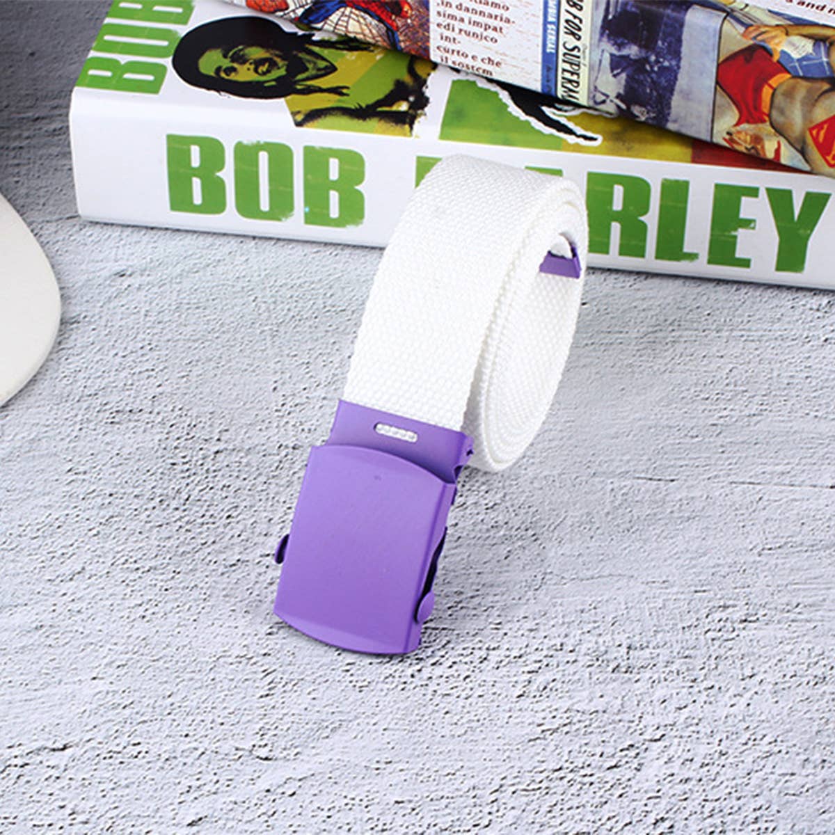 Cwabe0952_New Solid Color Versatile Spray Paint Buckle Belt