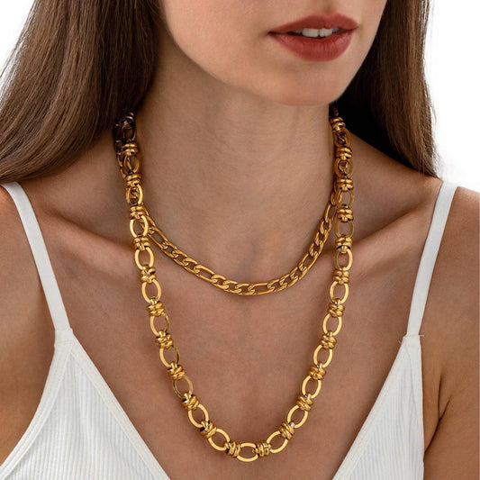 DOUBLE U-SHAPED STAINLESS STEEL NECKLACE