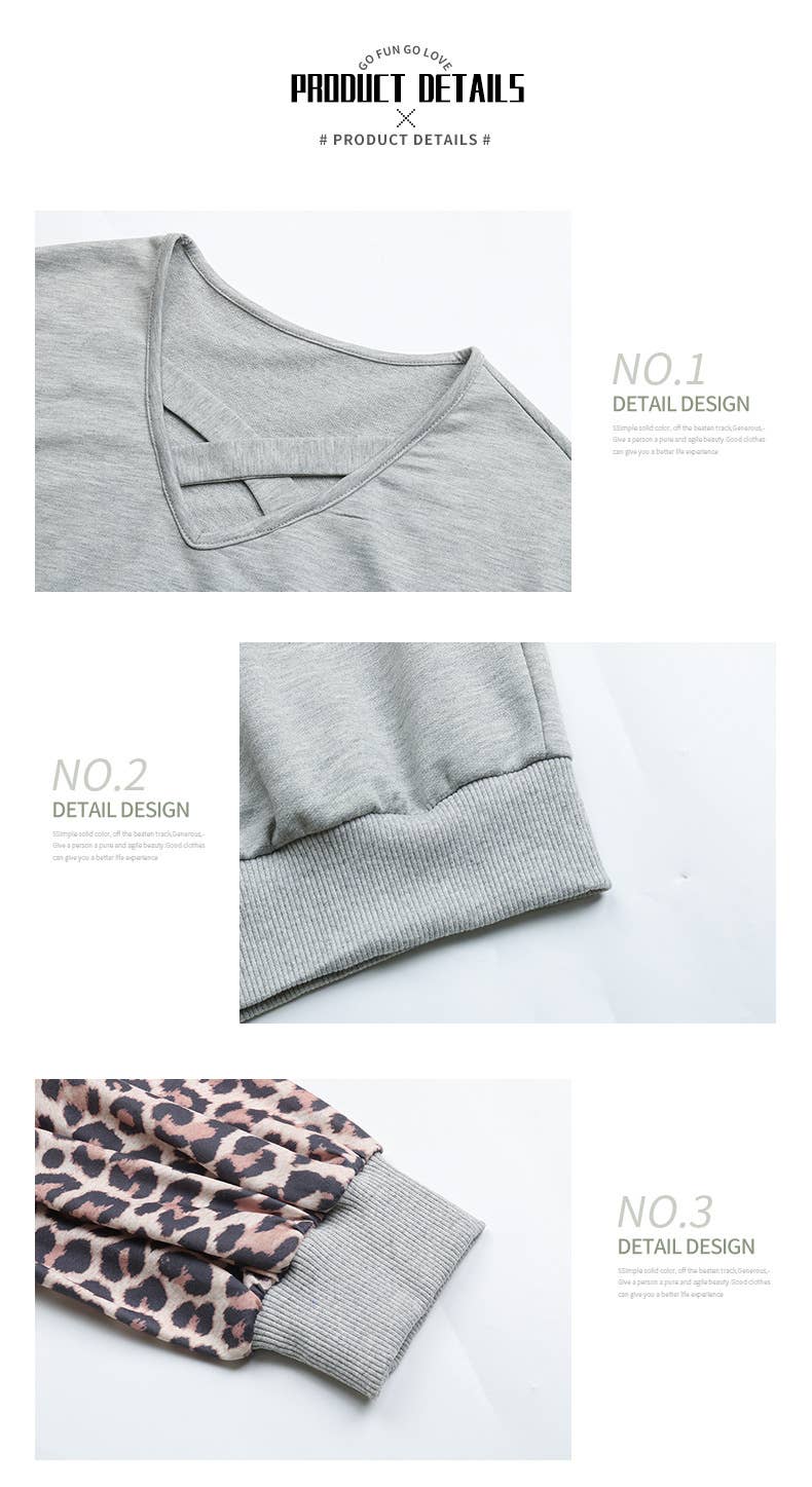 LEOPARD PRINT LONG SLEEVE T-SHIRT WITH A BASE