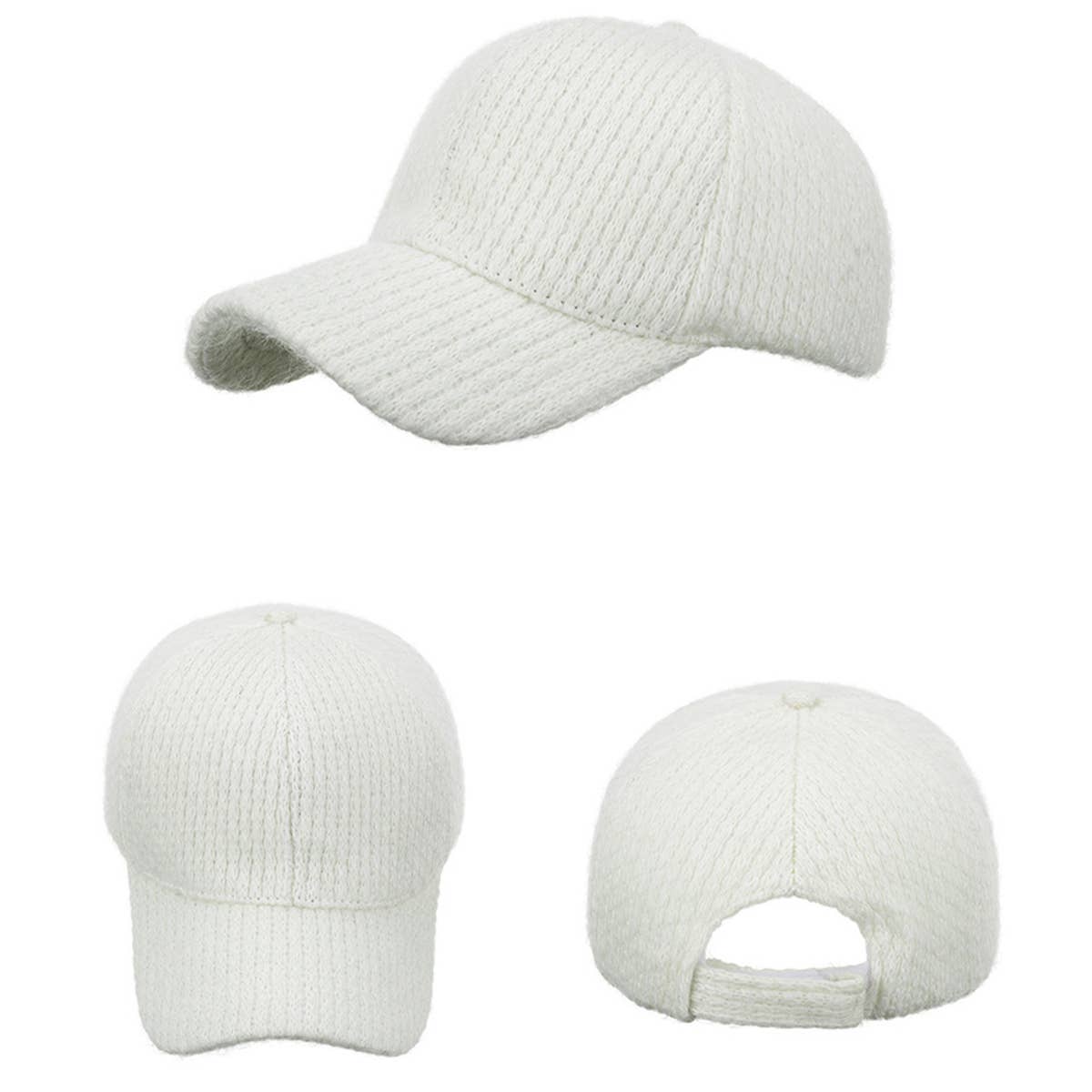 KNIT THICK WARM BASEBALL CAP CAP