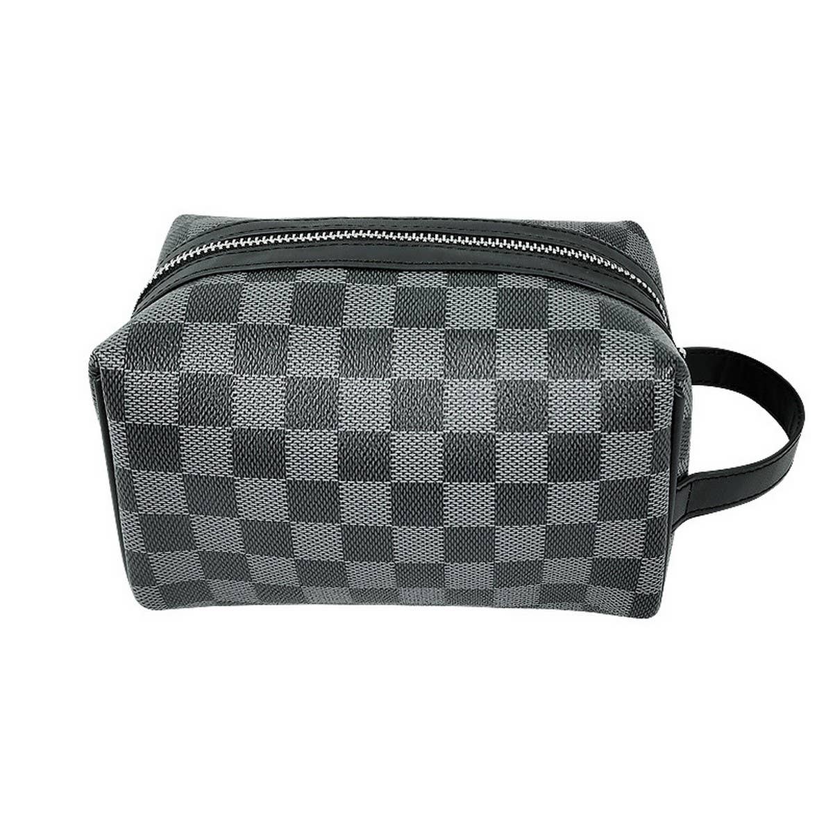 PORTABLE WATERPROOF CHESSBOARD PLAID COSMETIC BAG_CWAB1093
