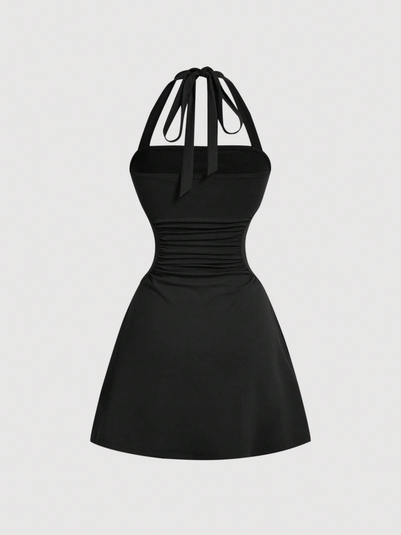 Slim high waist elegant sexy halter-neck dress