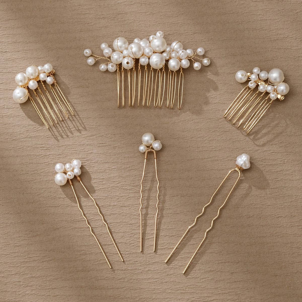 PEARL BRIDAL HAIR ACCESSORIES SIX PIECE SET_CWAHA2781
