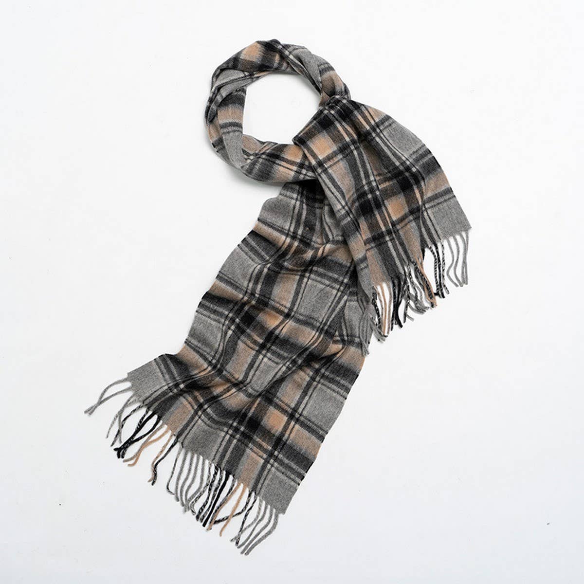 Nordic Plaid Wool Scarf ??Warm Winter Couple Wrap_CWASC2357