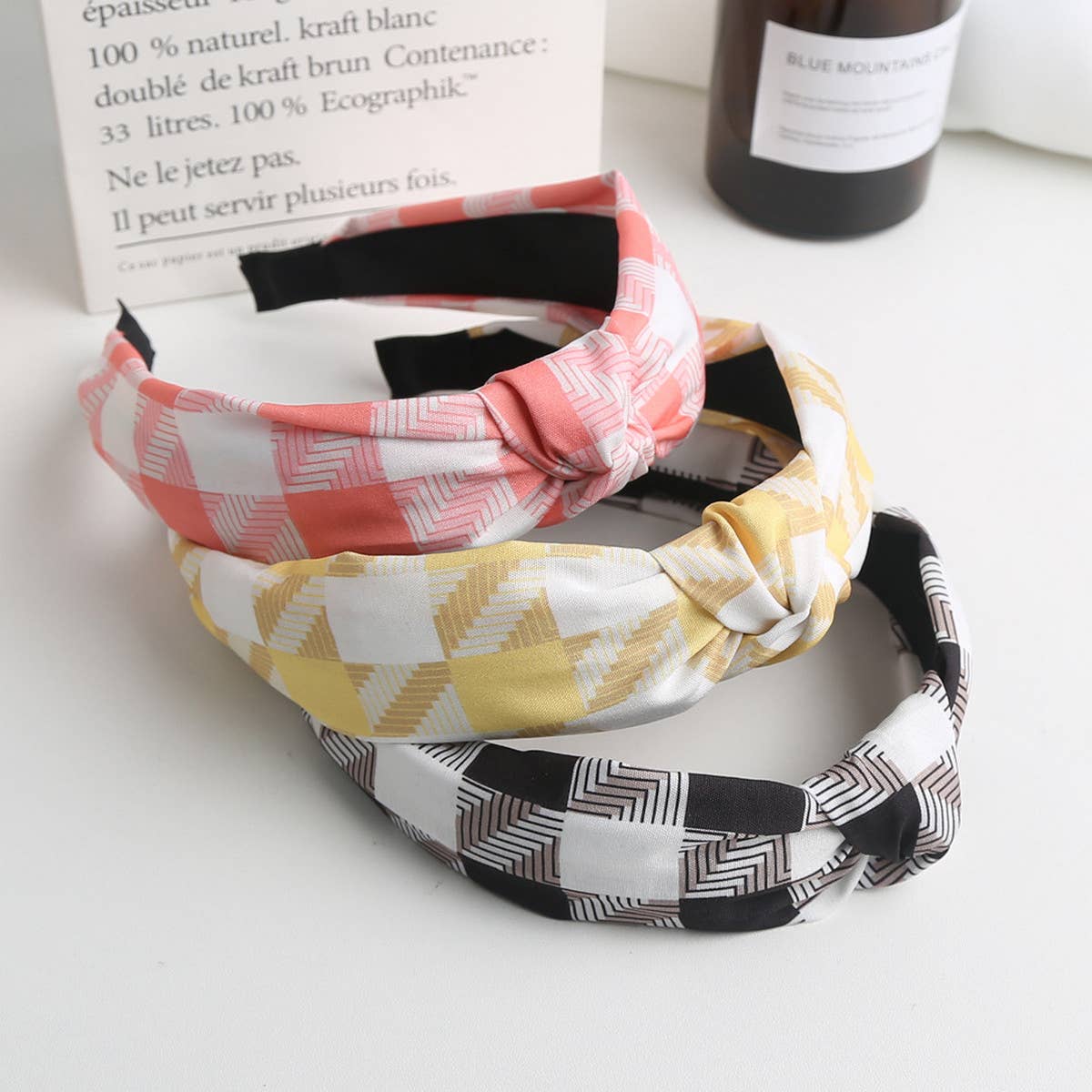 SIMPLE NEW STYLE PLAID KNOTTED HEADBAND_CWAHA1715