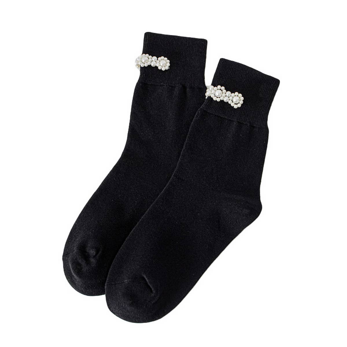 WOMEN NEW PEARL SOLID COLOR SOCKS