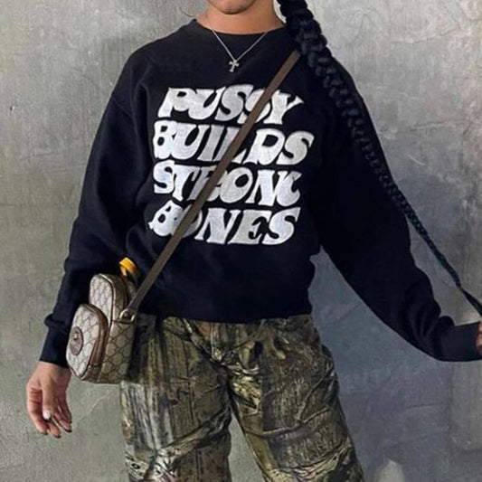 WOMEN'S FASHION PUSSYBUILD STRONG HOODIE