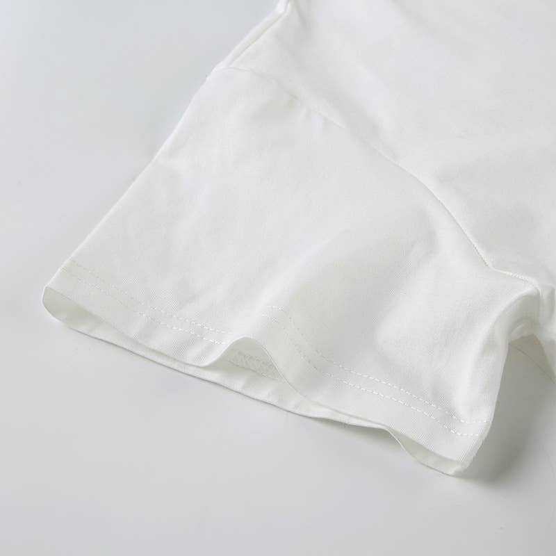 Hip hop style mouth print design one-shoulder Top