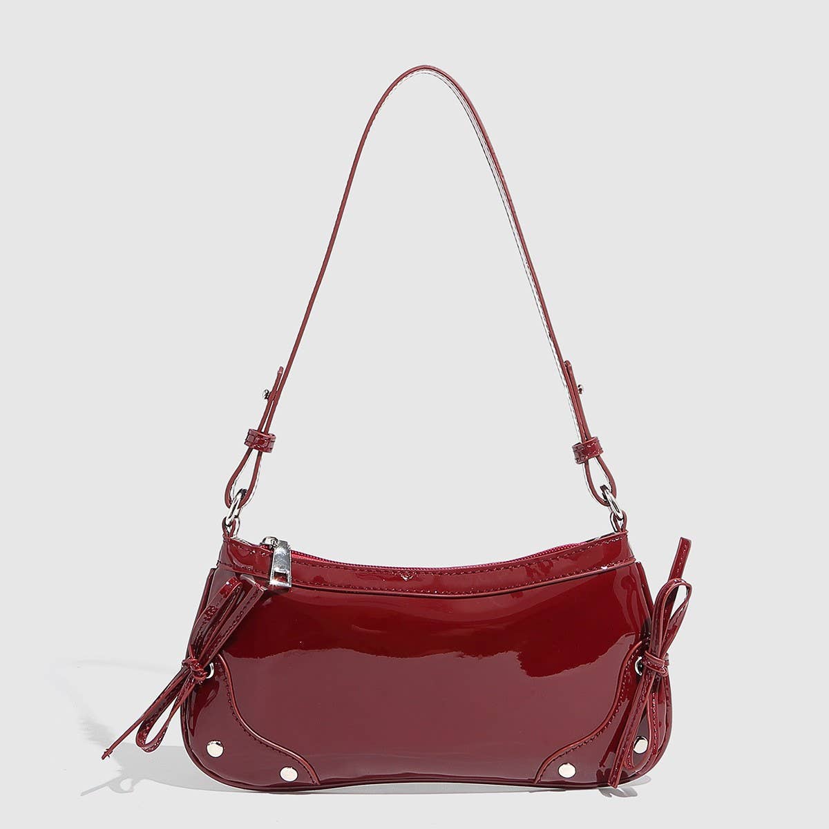 Solid Bowknot Shoulder Bag for Women_CWAB5683