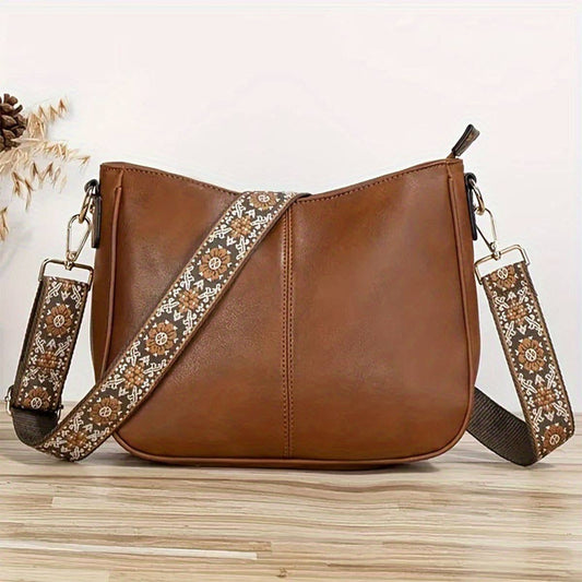 Trendy fashionable single-shoulder retro tote bag