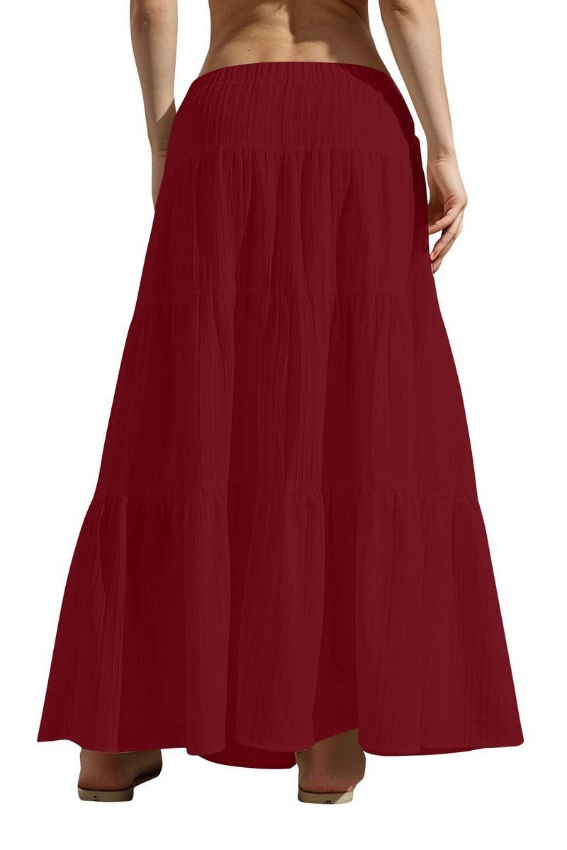 CWBLS0560_DRAWSTRING WAIST COLORBLOCK MAXI SKIRT
