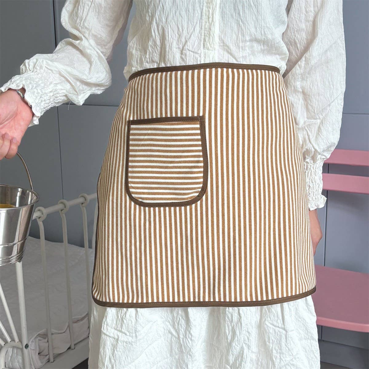 TOWEL FABRIC SMALL AND FRESH HALF-BODY APRON