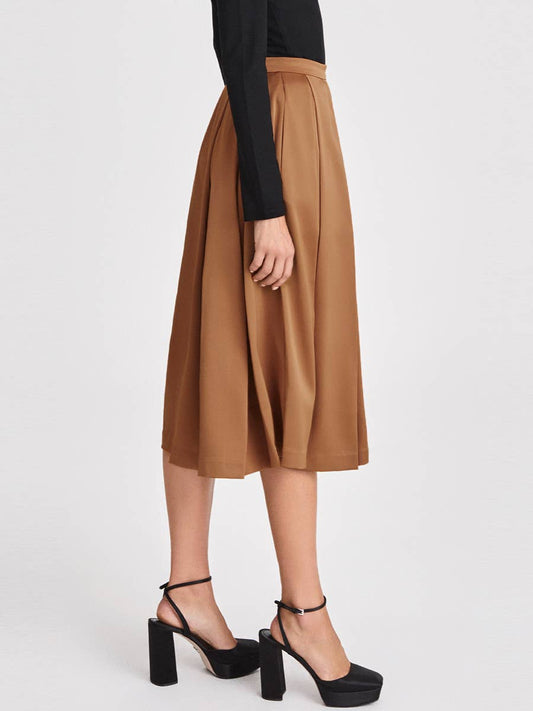PLEATED SKIRT ELEGANT HIGH-WAISTED ZIPPER SKIRT