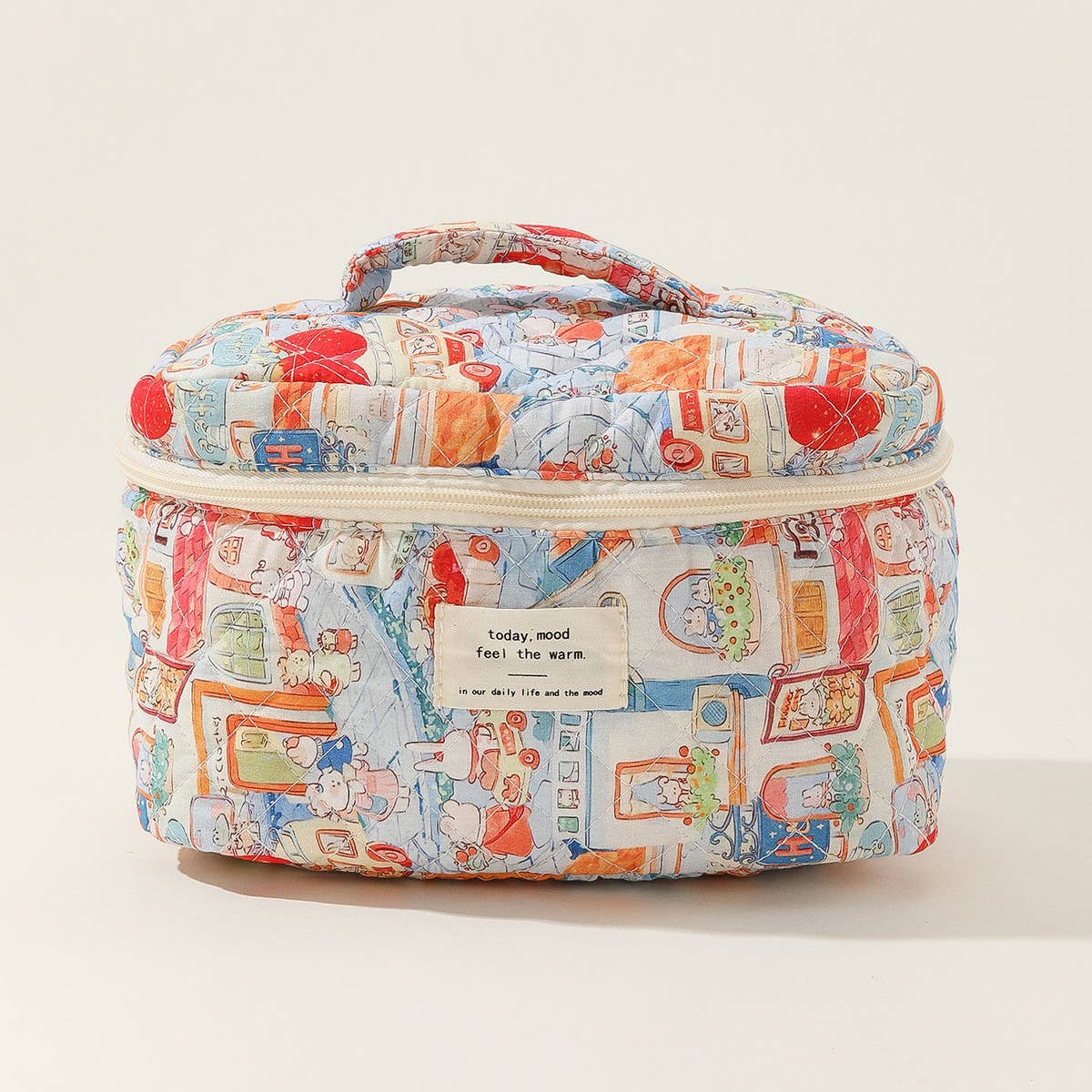Cute Quilted Makeup Bag for Students & Travel_CWAB1032