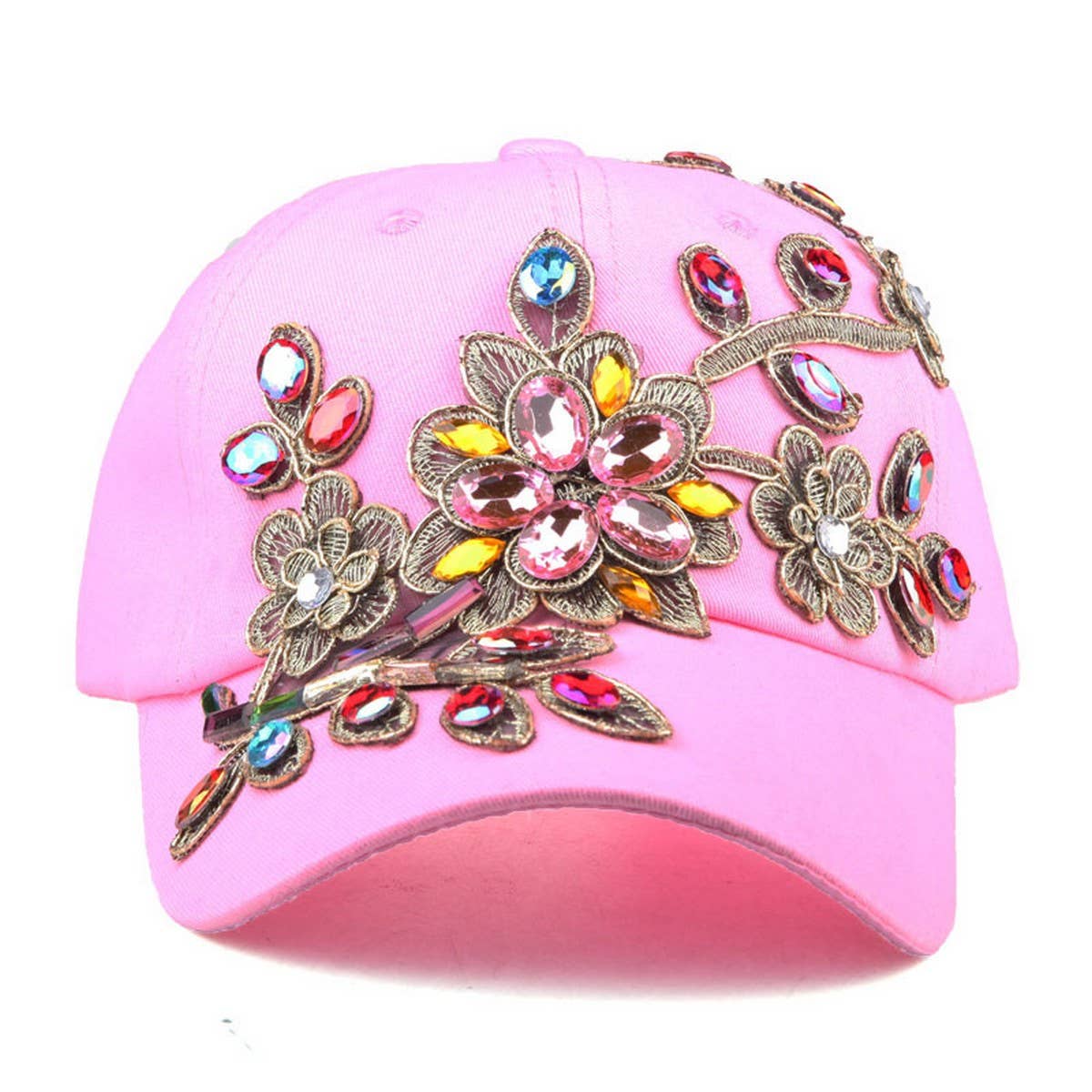 Women's Patch Baseball Cap Rhinestone Sun Hat_CWAH1000