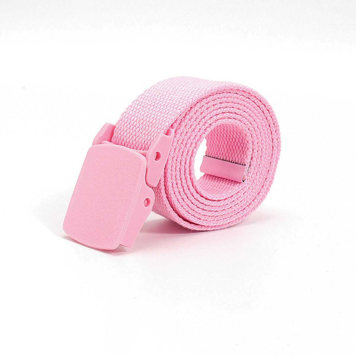 SOLID COLOR WOVEN CANVAS BELT WITH PLASTIC BUCKLE_CWABE0675