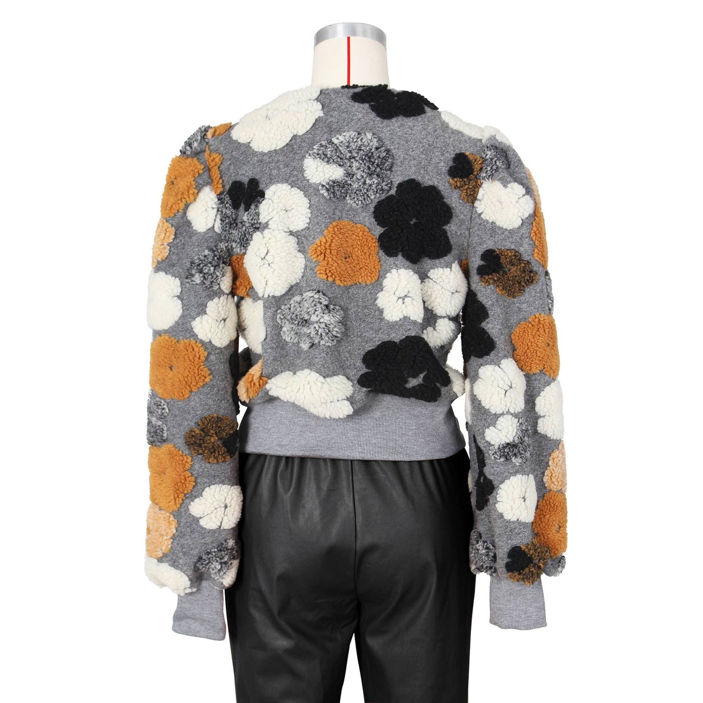 VINTAGE THREE-DIMENSIONAL FLOWER LOOSE CARDIGAN