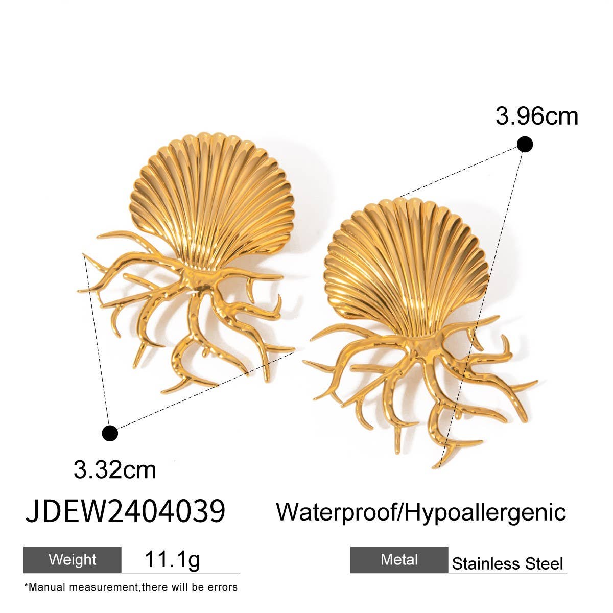 CREATIVE OCEAN SERIES GOLD SHELL EARRINGS