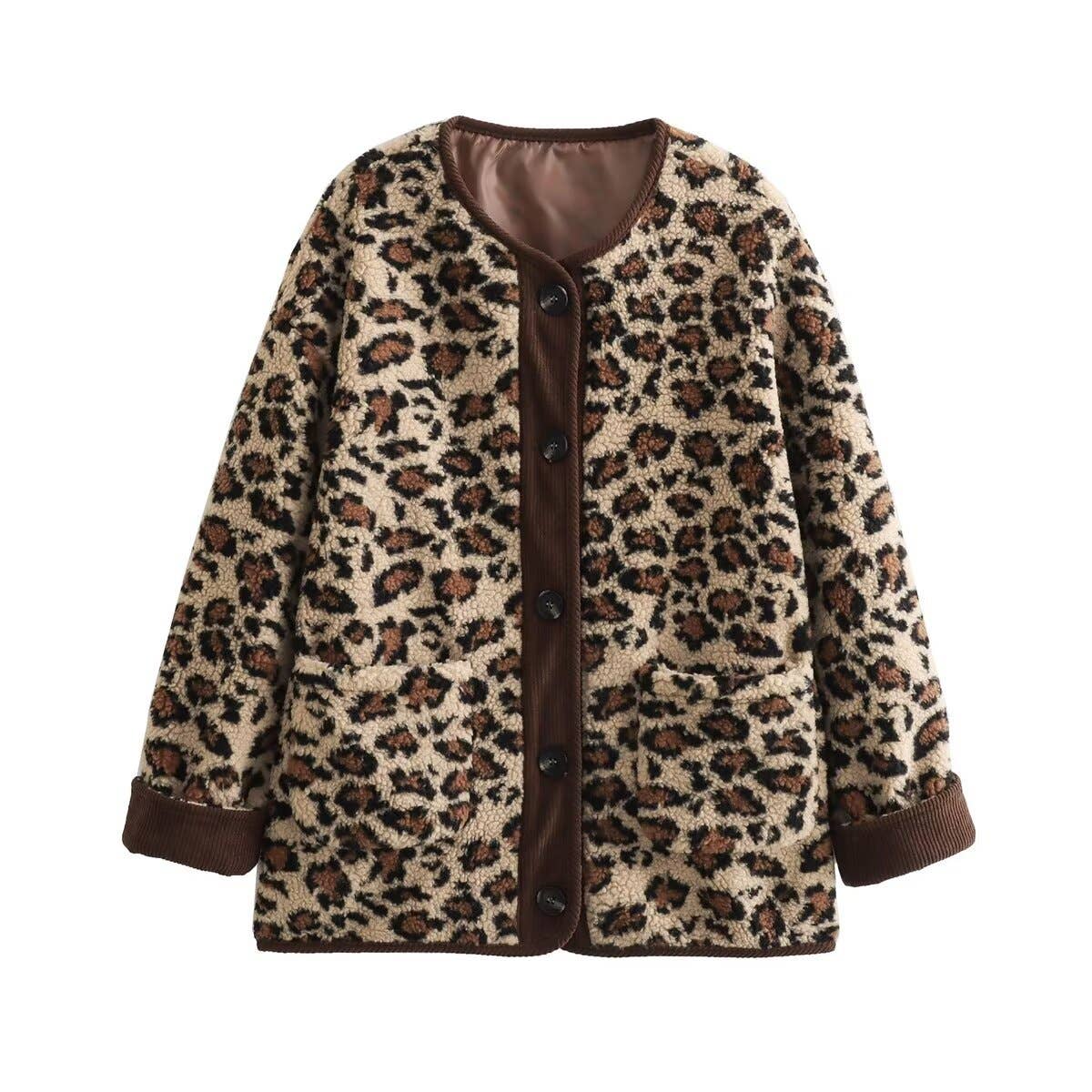 LEOPARD PRINT CASUAL LOOSE LONG-SLEEVED JACKET