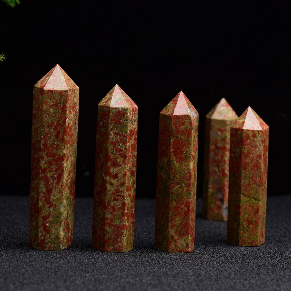 Natural Chrysoprase Hexagon Crystal Tower