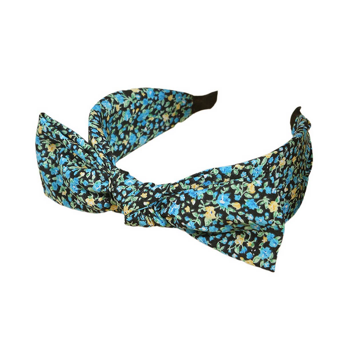 SOLID COLOR PLEATED RABBIT EARS BOW HEADBAND_CWAHA1690
