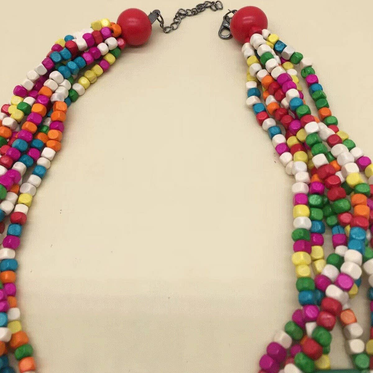 BOHEMIAN MULTI-LAYER COLORFUL WOODEN BEAD NECKLACE_CWMM4909