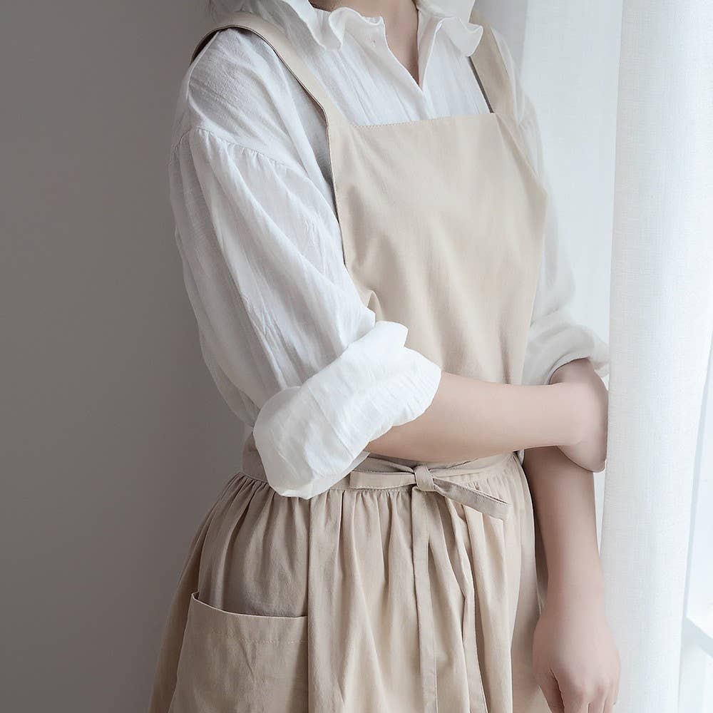 Waterproof cotton linen apron Aprons with pocket