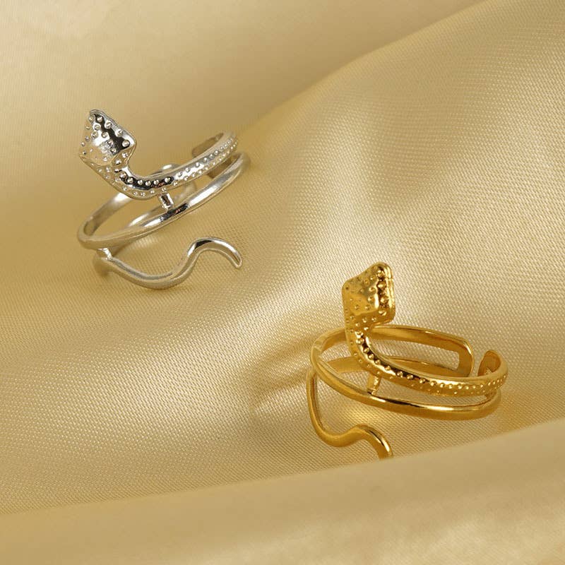 18K STAINLESS STEEL COLD WIND SNAKE RING