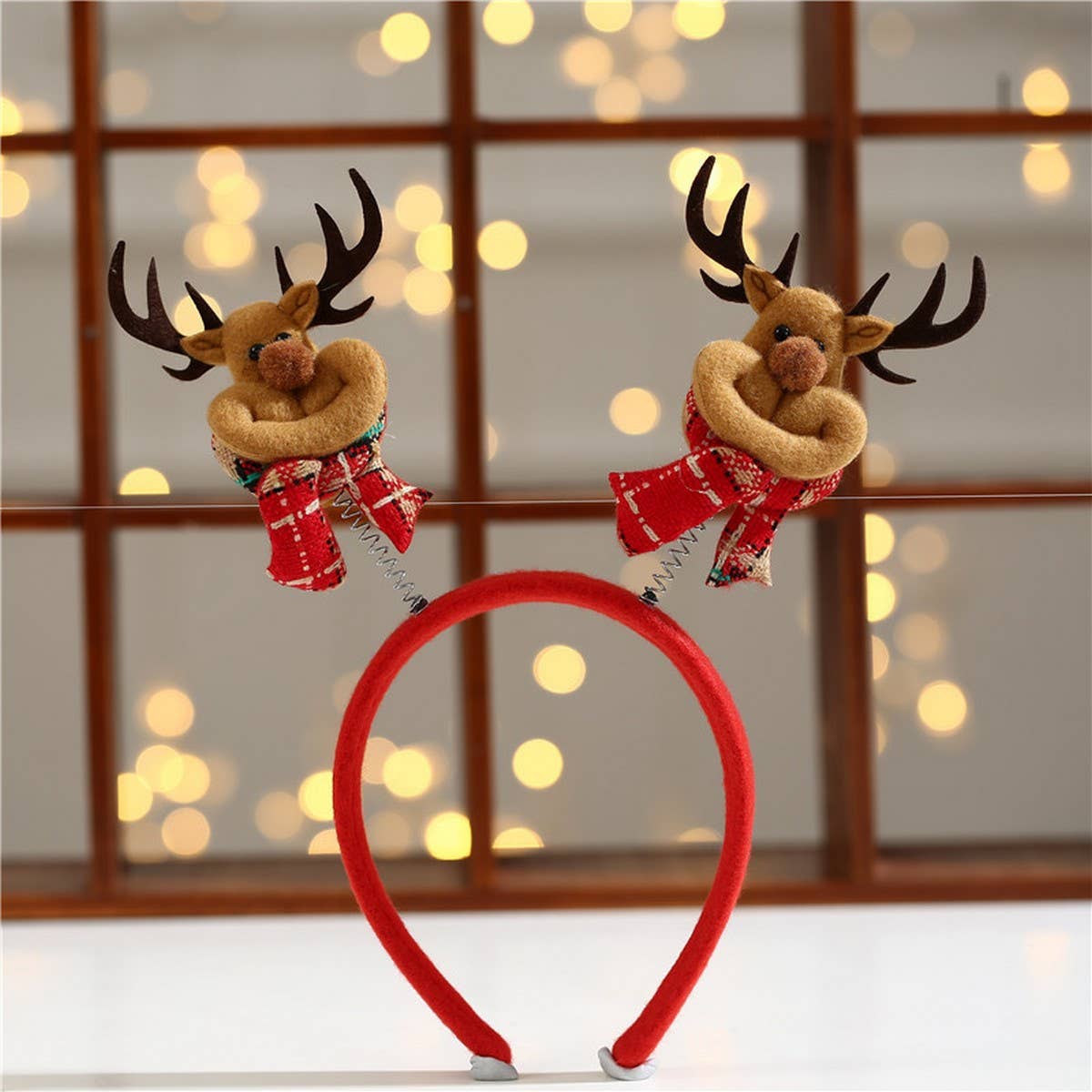 CHRISTMAS RED PLAID CARTOON CHILDREN'S HEADBAND