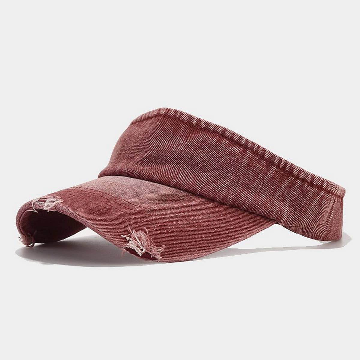 CWAH3175_OUTDOOR RIPPED DENIM TOPLESS SUN VISOR