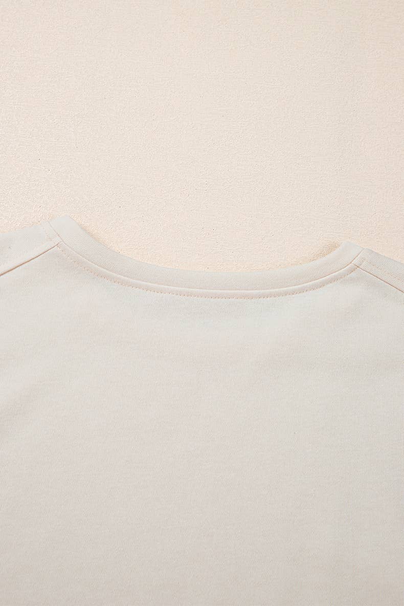 Stylish crew neck studded bubble sleeve pullover