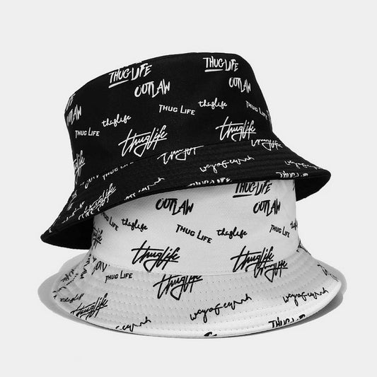 DOUBLE-SIDED LETTER EMBROIDERED BUCKET HAT_CWAH1640