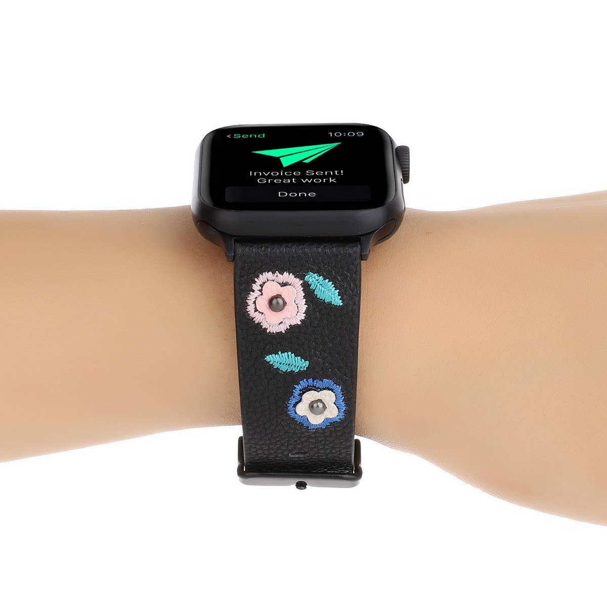 APPLE WATCH9-1 EMBROIDERED LEATHER STRAP_CWASC1540