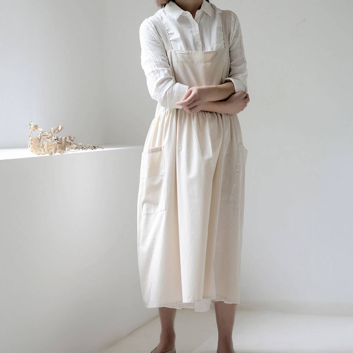 Kitchen florist work Linen Apron with pockets