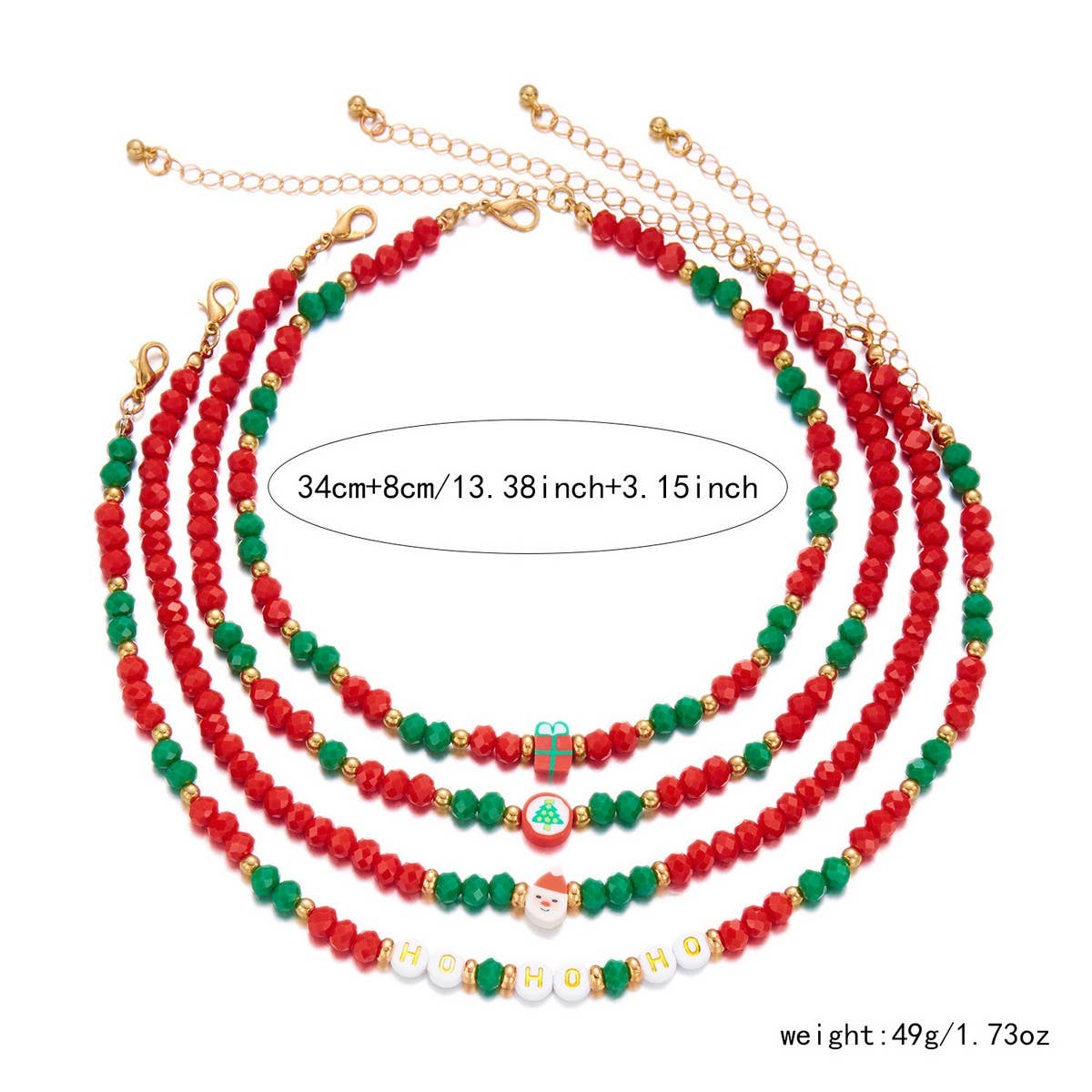 CWAJE2517_CHRISTMAS BEADED MULTI-LAYER NECKLACE