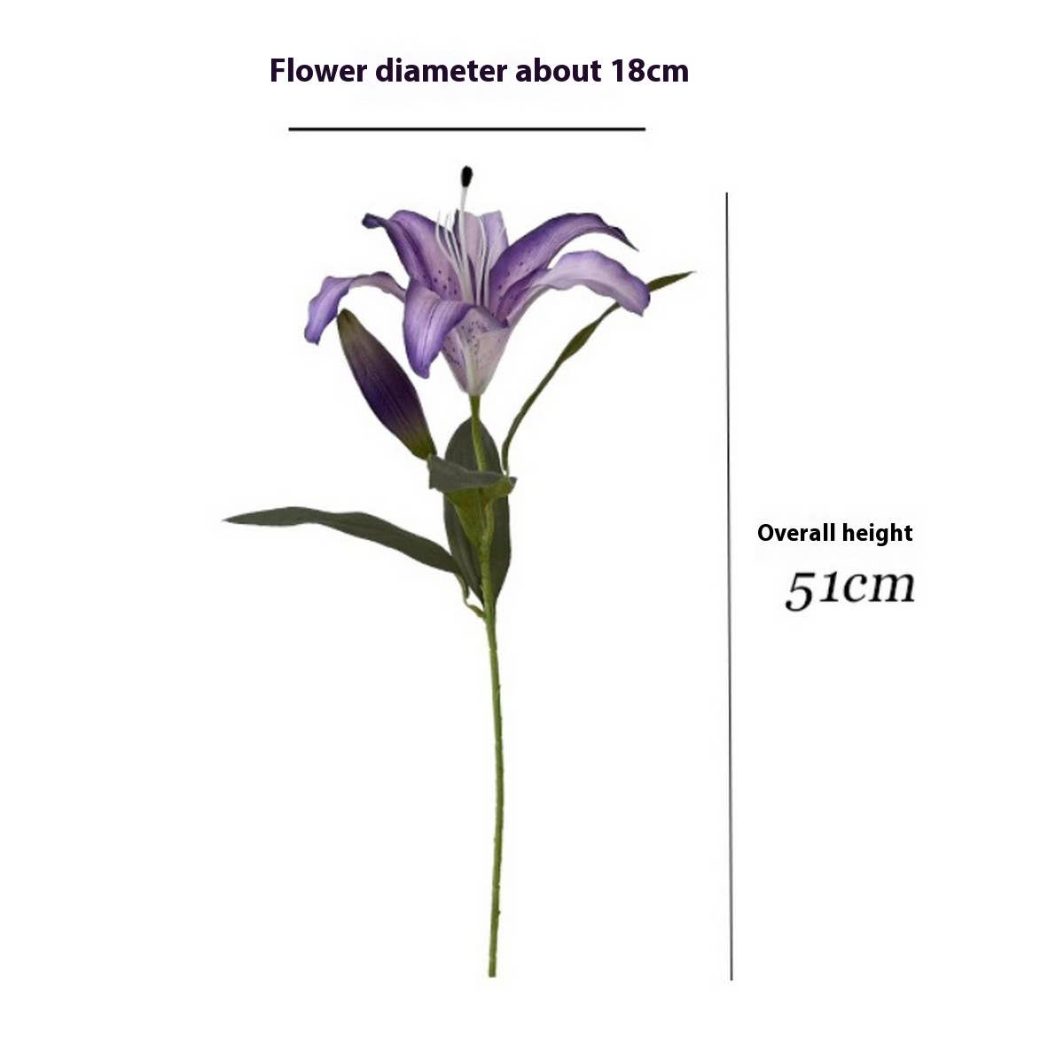 Vintage Autumn Artificial Lily with Bud and Bloom