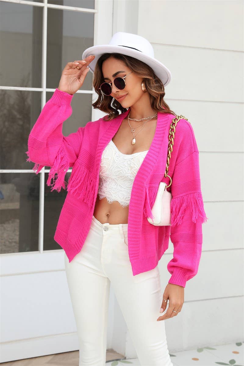 CWOSWL1664_Long Sleeve Casual Open Front Cardigan Sweater