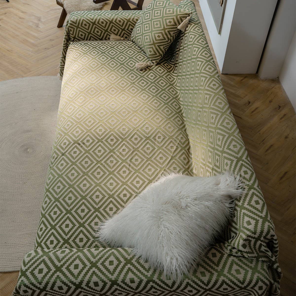 GEOMETRIC JACQUARD RETRO AMERICAN SOFA THROW