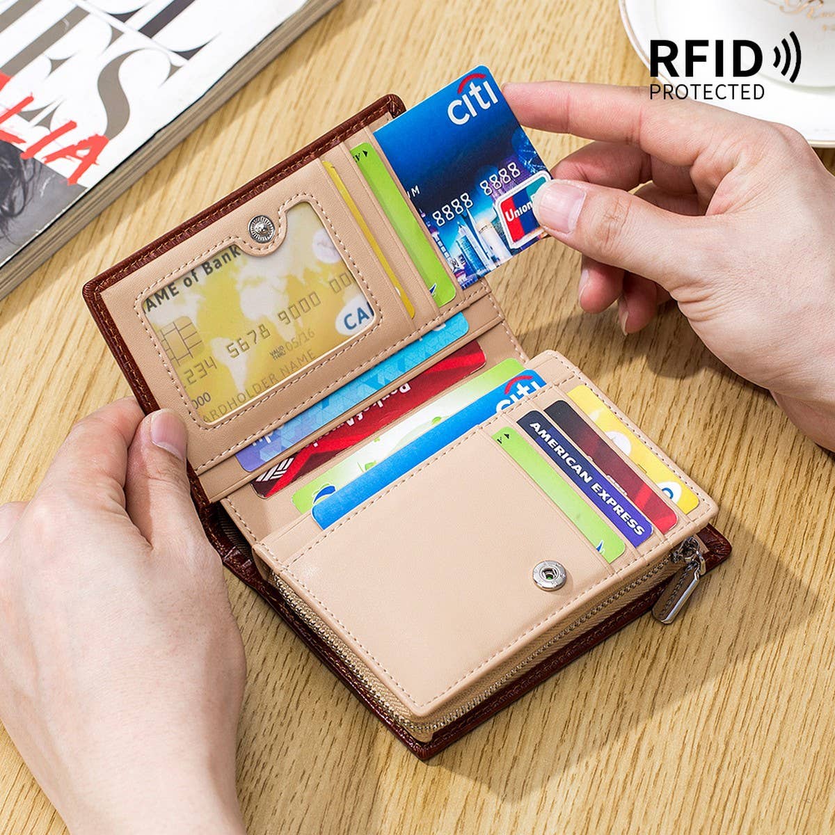 SHORT TOP LAYER COWHIDE VINTAGE LEATHER WALLET_CWAB3824